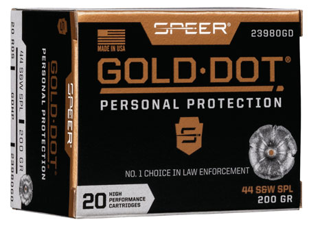 [604544647396] Speer 23980GD Gold Dot Personal Protection 44S&WSpl 200gr Hollow Point 20 Per Box/10 Case