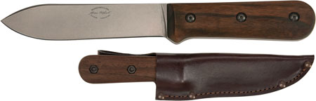 [617717200625] Ka-Bar BK62 Becker Kephart 5.13" Fixed Drop Point Plain Satin Stonewashed 1095 Cro-Van Blade, Walnut Handle, Includes Sheath