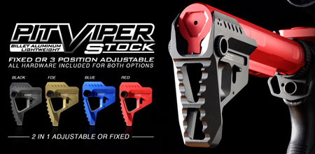 [708747547887] Strike STRIKEPITRED Pit Viper Stock  Red Aluminum AR Platforms