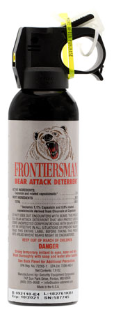 [023063954585] Sabre FBAD03 Frontiersman Bear Spray Effective 30 ft 7.90 oz Aerosol Repels Bears