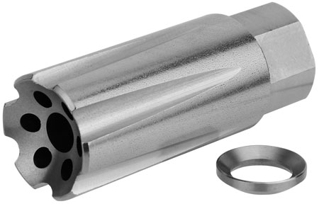 [811261029262] TacFire MZ1020SS Linear Compensator Stainless Steel with 1/2"-28 tpi Threads, 2.05" OAL  &  0.87" Diameter for 5.56x45mm NATO AR-15