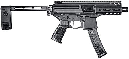 [798681666744] Sig Sauer PMPX4B9 MPX K  9mm Luger Caliber with 4.50" Barrel, 30+1 Capacity, Black Hard Coat Anodized Metal Finish, Folding Pivoting Contour Brace Stock  &  Black Polymer Grip Right Hand