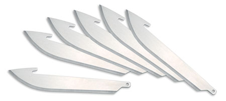 [743404301792] Outdoor Edge RR306 Replacement Blades RazorLite Drop Point 3" 420J2 Stainless Steel Blade Silver 6 Blades