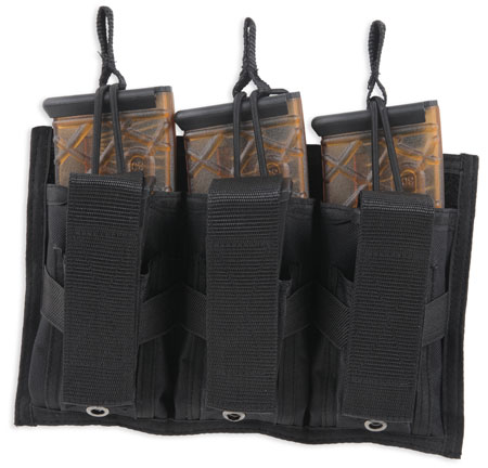 [672352011791] Bulldog BDT62 Tri-Double Mag Pouch  MOLLE Black Belt Loop Compatible w/ 30-Round Compatible w/ High Capacity