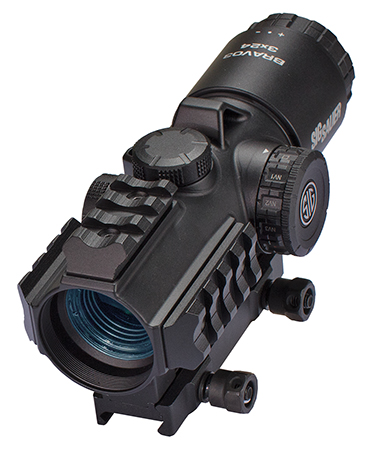 [798681585892] Sig Sauer Electro-Optics SOB33102 Bravo3 Battle Sight Black 3 x24 mm 300 Blackout Horseshoe Dot Red Reticle