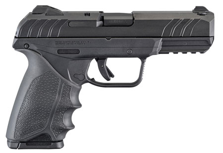 [736676038190] Ruger 3819 Security-9  9mm Luger  4" Barrel 10+1, Black Polymer Frame With Picatinny Acc. Rail, Black Oxide Steel Slide, Hogue Beavertail HandALL Rubber Grip