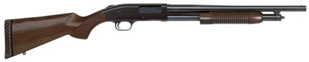 [015813504294] Mossberg 50429 500 Retrograde Full Size 12 Gauge Pump 3" 5+1 18.50" Blued Steel Barrel, Blued Drilled  &  Tapped Steel Receiver, Fixed Walnut Wood Stock, Ambidextrous