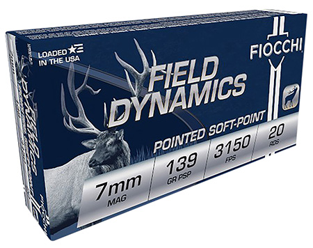 [762344712109] Fiocchi 7RMA Field Dynamics  7mmRemMag 139gr Pointed Soft Point 20 Per Box/10 Case