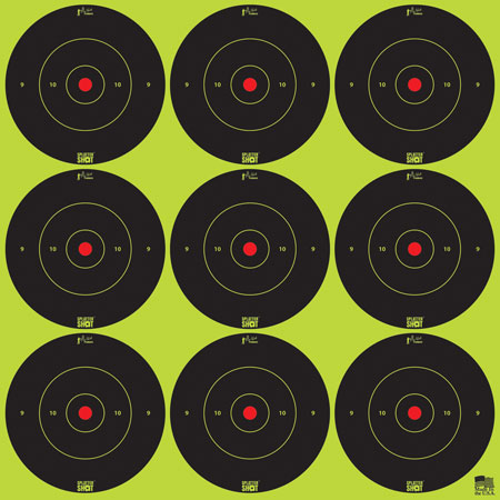 [709779902934] Pro-Shot 2BGREEN108 SplatterShot  Self-Adhesive Paper Black/Green 2" Bullseye 12Pack/108Targets