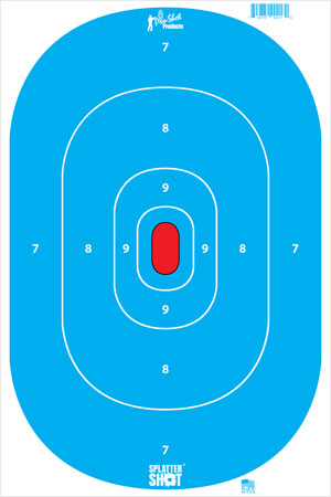 [709779902187] Pro-Shot SILHINTPBLUE SplatterShot  Silhouette Hanging Tagboard 12" x 18" Hi-Vis Blue Impact Enhancement White 8 Per Pkg