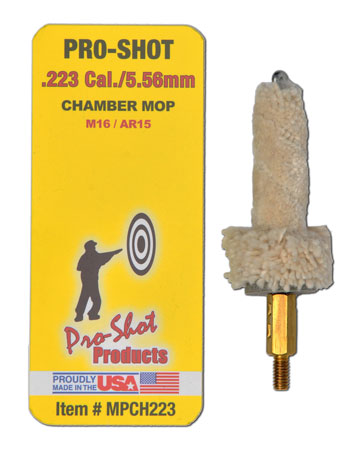 [709779900312] Pro-Shot MPCH223 Chamber Mop Military Style .223 Rem/5.56x45mm NATO AR Platform #8-32 Thread 100% Cotton Mop Brass Core