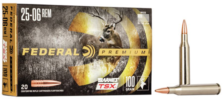 [604544647808] Federal P2506H Premium  25-06Rem 100gr Barnes TSX 20 Per Box/10 Case