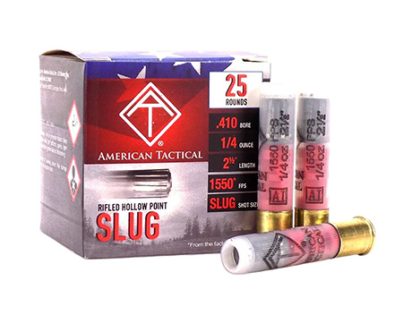 [819644021926] ATI ATIAC410R Shotshell  410Gauge 2.50" 1/4oz Slug Shot 25 Per Box/10 Case