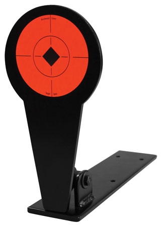 [029057475241] Birchwood Casey 47524 World of Targets Popper 4" Rimfire Pistol/Rifle Black/Orange Steel Diamond Standing Includes Ground Stakes