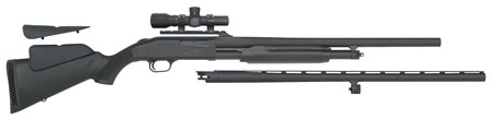 [015813582445] Mossberg 58244 500 Field/Deer 12 Gauge 5+1 3" 28" Vent Rib/24" Slugster Barrels, Blued Metal Finish, Synthetic Dual Comb Stock,  Includes Accu-Set Chokes  &  2.5x20mm Scope