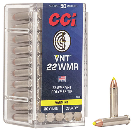 [604544647334] CCI 969CC VNT Rimfire 22WMR 30gr Varmint Tipped 50 Per Box/40 Case