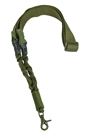 [848754001528] NcStar AARS1PG Single Point Sling  Green Nylon 44"-60" OAL Adjustable Bungee