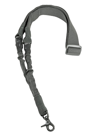 [848754001542] NcStar AARS1PU Single Point Sling  Urban Gray Nylon 44"-60" OAL Adjustable Bungee Rifle