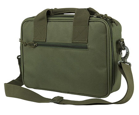 [848754003966] NcStar CPDX2971G VISM Double Pistol Range Bag w/Mag Pouches Heavy Duty Lockable Zippers For Compliance Padded Carry Handle Adjustable Shoulder Strap Green