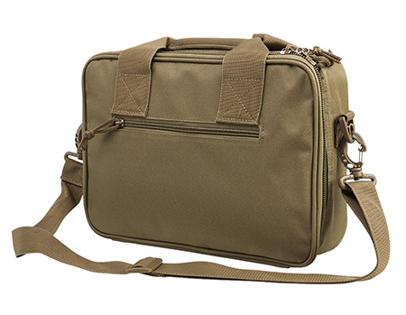 [848754003973] NcStar CPDX2971T VISM Double Pistol Range Bag w/ Mag Pouches Loop Fasteners Zippers Padding  &  Tan Finish