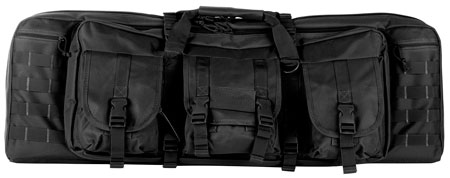[848754000033] NcStar CVDC2946B42 VISM Double Carbine Case Heavy Duty PVC Nylon w/Padded Center Divider Lockable Zippers Exterior Pockets