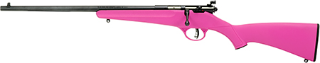 [062654138447] Savage Arms 13844 Rascal  Youth 22 LR 1rd 16.13" Matte Black Sporter Barrel, Matte Black Carbon Steel Receiver, Pink Fixed Synthetic Stock, Left Hand