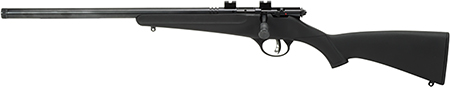 [062654138416] Savage Arms 13841 Rascal FLV-SR Youth 22 LR 1rd 16.12" Matte Blued Heavy Barrel, Matte Blued Carbon Steel Receiver, Black Synthetic Stock, Left Hand