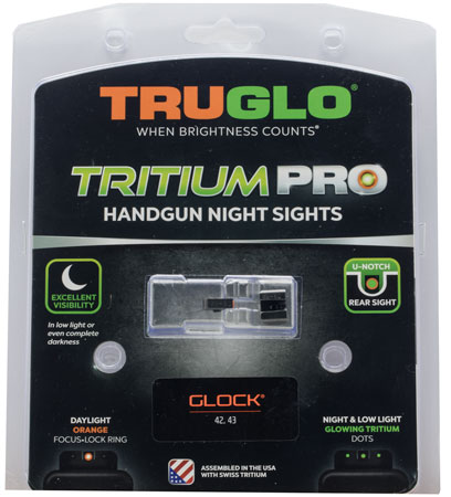 [788130026359] TruGlo TG231G1AC Tritium Pro  Black | Green Tritium Orange Outline Front Sight Green Tritium Rear Sight