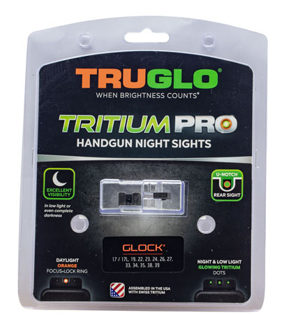 [788130026373] TruGlo TG231G1C Tritium Pro  Black | Green Tritium Orange Outline Front Sight Green Tritium Rear Sight