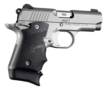 [743108390801] Hogue 39080 Rubber Grip  Cobblestone Black with Finger Grooves for Kimber Micro 9