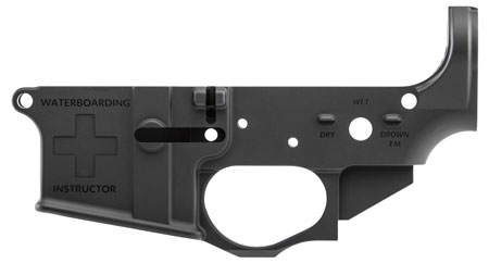 [815648028343] Spikes STLS033 Water Boarding Instructor Stripped Lower Receiver Multi-Caliber 7075-T6 Aluminum Black Anodized for AR-15