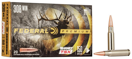 [029465097189] Federal P308V Premium  308Win 150gr Barnes TSX 20 Per Box/10 Case