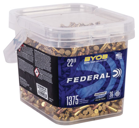 [604544650273] Federal 750BKT1375 Champion Training BYOB 22LR 36gr Copper Plated Hollow Point 1375/Box