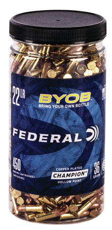 [604544646962] Federal 750BTL450 Champion Training BYOB 22LR 36gr Copper Plated Hollow Point 450 Per Box/8 Case