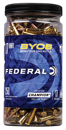 [604544650792] Federal 770BTL250 Champion Training BYOB 17HMR 17gr Speer TNT Jacketed Hollow Point 250 Per Box/8 Case