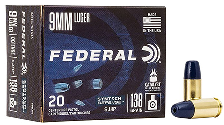 [604544651072] Federal S9SJT1 Syntech Defense 9mmLuger 138gr Segmented Jacketed Hollow Point 20 Per Box/10 Case