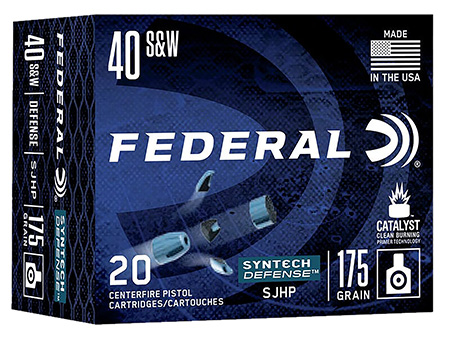 [604544651089] Federal S40SJT1 Syntech Defense 40S&W 175gr Segmented Jacketed Hollow Point 20 Per Box/10 Case