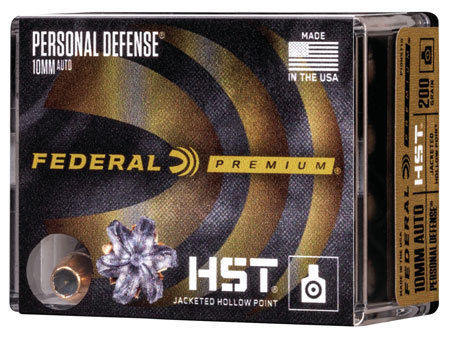 [604544646702] Federal P10HST1S Premium Personal Defense 10mmAuto 200gr HST Jacketed Hollow Point 20 Per Box/10 Case