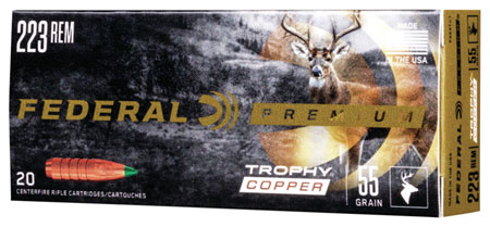 [604544649307] Federal P223TC1 Premium  223Rem 55gr Trophy Copper 20 Per Box/10 Case