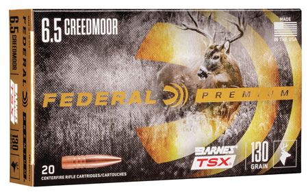 [604544647815] Federal P65CRDBTSX1 Premium  6.5Creedmoor 130gr Barnes TSX 20 Per Box/10 Case
