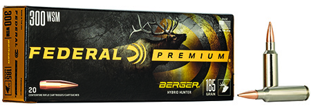 [604544649260] Federal P300WSMBCH1 Premium  300WSM 185gr Berger Hybrid Hunter 20 Per Box/10 Case