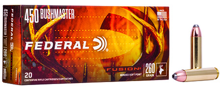 [604544647013] Federal F450BMFS1 Fusion  450Bushmaster 260gr Bonded Soft Point 20 Per Box/10 Case