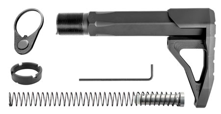 [813318022738] Phase 5 Weapon Systems CMSA Carbine Mini Stock Assembly Black Aluminum for AR15/AR10