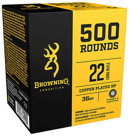 [020892104075] Browning Ammo B194122000 BPR Performance Rimfire  22 LR 36 gr Plated Hollow Point 500 Per Box/ 4 Cs