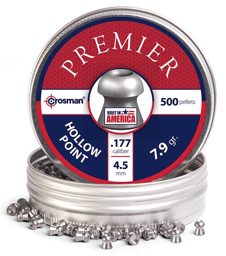 [028478125551] Crosman LHP77 Premier Hollow Point 177 Lead Hollow Point 500/Tin