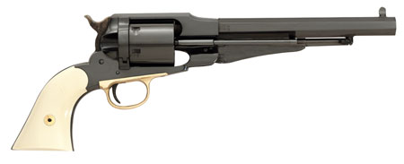 [810012511766] Taylors  &  Company 550760 Remington Conversion LawDawg 45 Colt (LC) Caliber with 8"  Barrel, 6rd Capacity Cylinder, Overall Blued Finish Steel  &  2-Piece Ivory Grip