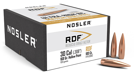 [054041531825] Nosler 53182 RDF Match 30Cal 168gr Hollow Point Boat Tail 100/Box
