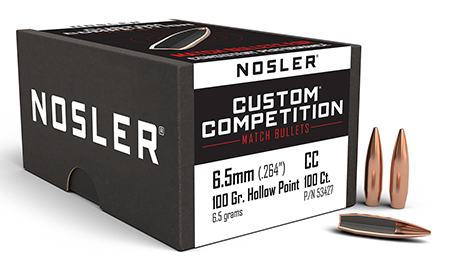 [054041534277] Nosler 53427 Custom Competition 6.5mm 100gr Hollow Point Boat Tail 100/Box