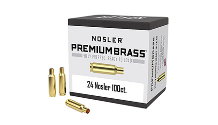 [054041100854] Nosler 10085 Premium Brass Unprimed Cases 24Nosler Rifle Brass 100/Box