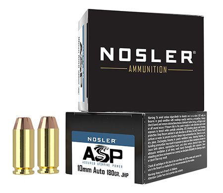 [054041514002] Nosler 51400 Assured Stopping Power Handgun 10mmAuto 180gr Jacketed Hollow Point 20 Per Box/20 Case